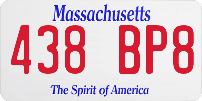 MA license plate 438BP8