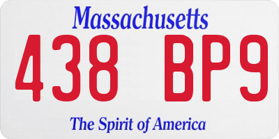 MA license plate 438BP9