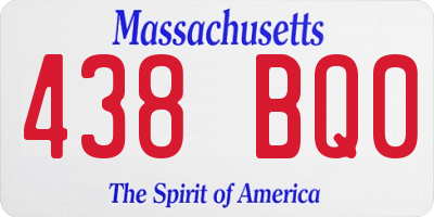 MA license plate 438BQ0