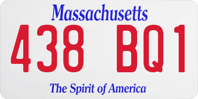 MA license plate 438BQ1