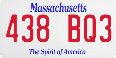 MA license plate 438BQ3