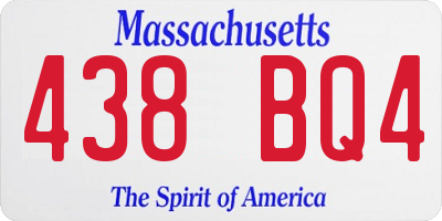 MA license plate 438BQ4
