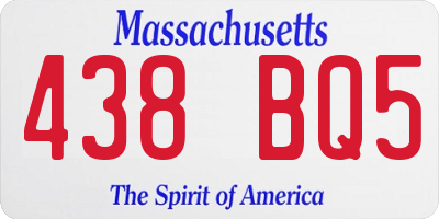 MA license plate 438BQ5