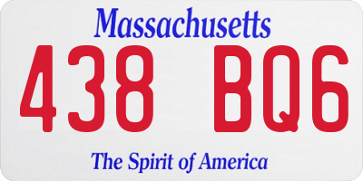 MA license plate 438BQ6