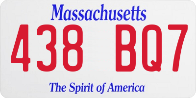 MA license plate 438BQ7
