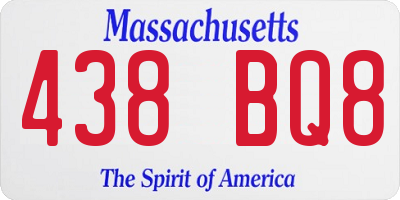 MA license plate 438BQ8