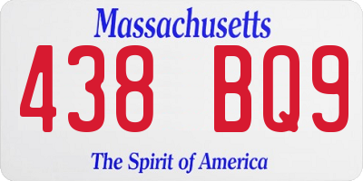 MA license plate 438BQ9