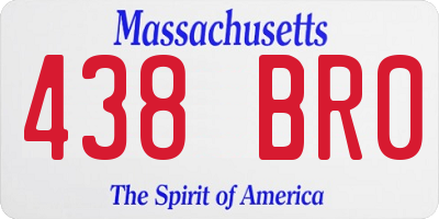MA license plate 438BR0