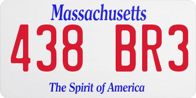 MA license plate 438BR3