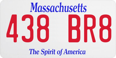 MA license plate 438BR8