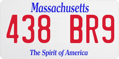 MA license plate 438BR9