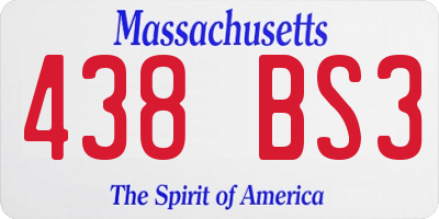 MA license plate 438BS3