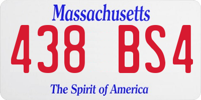 MA license plate 438BS4