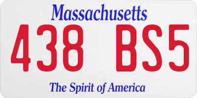 MA license plate 438BS5