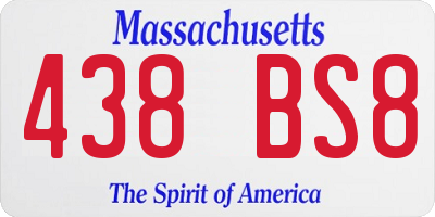 MA license plate 438BS8