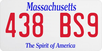 MA license plate 438BS9