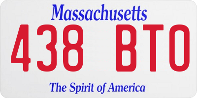MA license plate 438BT0