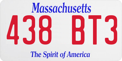 MA license plate 438BT3