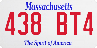 MA license plate 438BT4