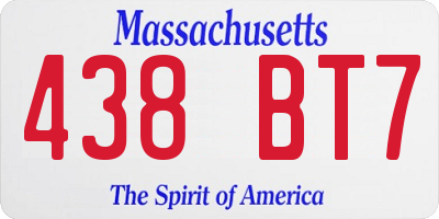 MA license plate 438BT7