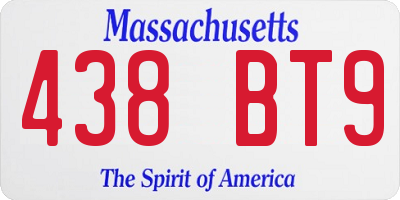 MA license plate 438BT9