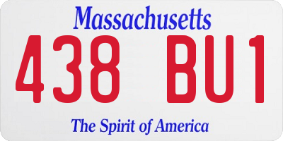 MA license plate 438BU1