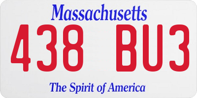MA license plate 438BU3