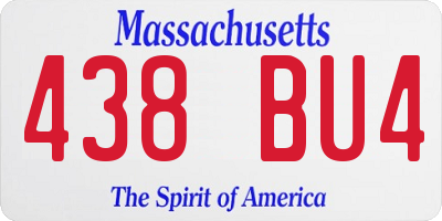 MA license plate 438BU4