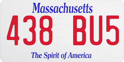 MA license plate 438BU5
