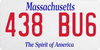MA license plate 438BU6