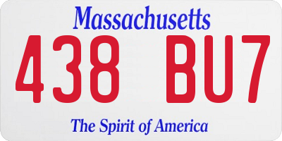 MA license plate 438BU7