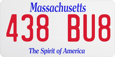 MA license plate 438BU8