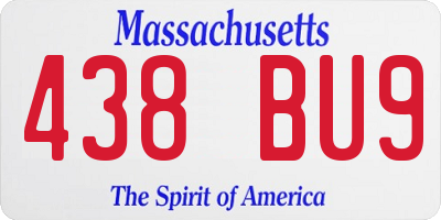 MA license plate 438BU9