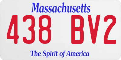 MA license plate 438BV2