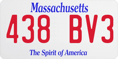 MA license plate 438BV3