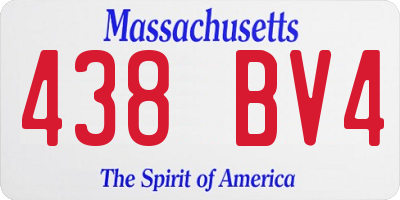 MA license plate 438BV4