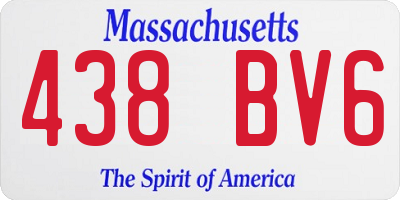 MA license plate 438BV6