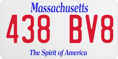 MA license plate 438BV8