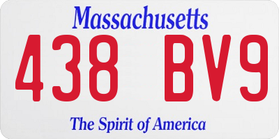 MA license plate 438BV9