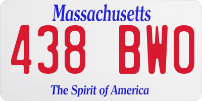 MA license plate 438BW0