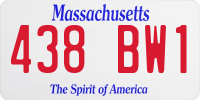MA license plate 438BW1