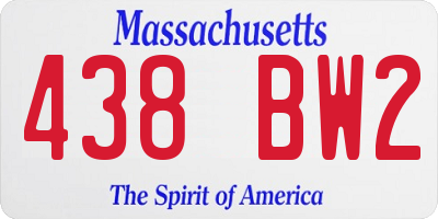 MA license plate 438BW2