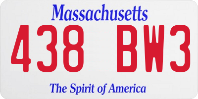 MA license plate 438BW3