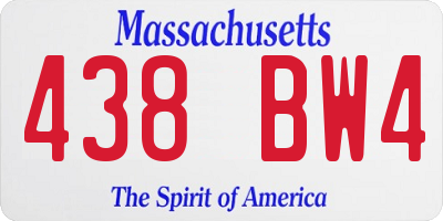 MA license plate 438BW4
