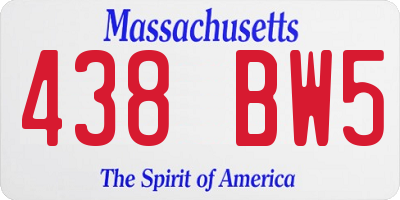 MA license plate 438BW5
