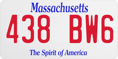 MA license plate 438BW6