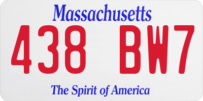 MA license plate 438BW7