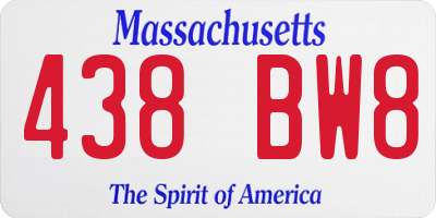 MA license plate 438BW8