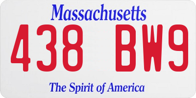 MA license plate 438BW9