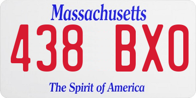 MA license plate 438BX0